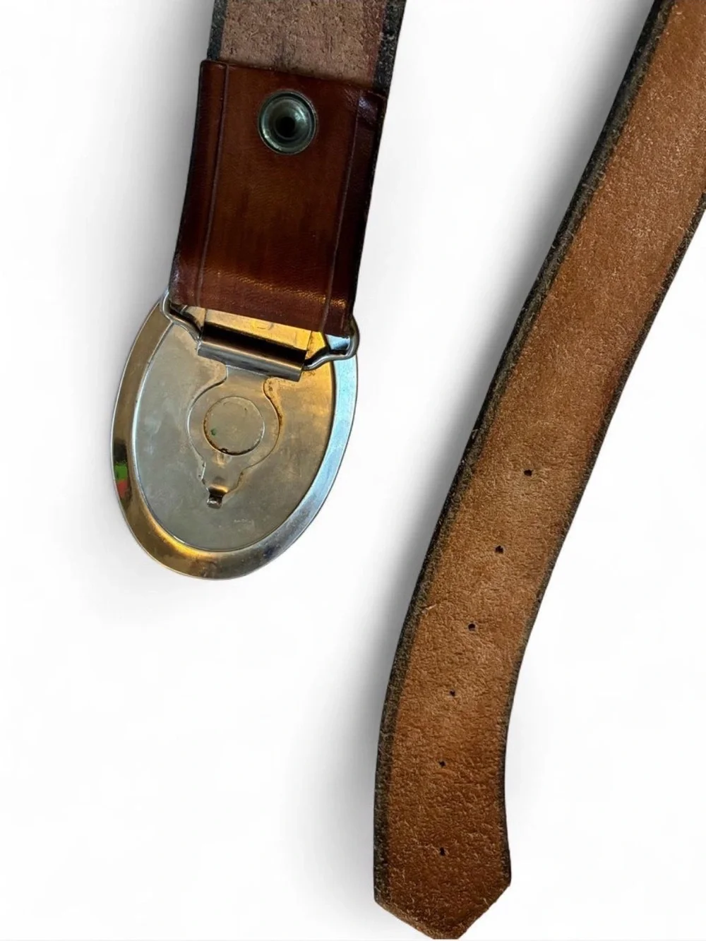 Vintage Hudson Leather Belt And Belt Buckle